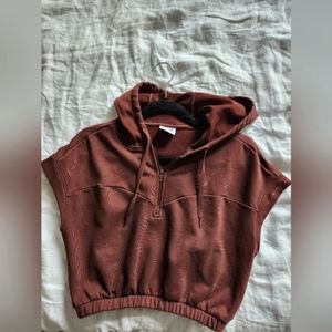 Gymshark Whitney Cropped Sleeveless Hoodie - Rekindle Brown